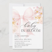 Baby in bloei roze boog Baby shower uitnodiging (Voorkant)