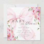 Baby in bloei roze boog Baby shower uitnodiging (Voorkant)