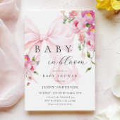 Baby in bloei roze boog Baby shower uitnodiging