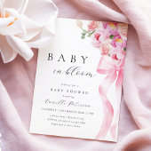 Baby in bloei roze boog Baby shower uitnodiging