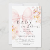Baby in bloei roze boog Baby shower uitnodiging (Voorkant)