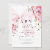 Baby in bloei roze boog Baby shower uitnodiging (Voorkant)