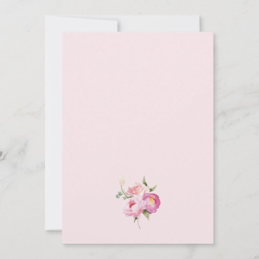 Baby in bloei roze boog Baby shower uitnodiging (Achterkant)