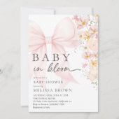 Baby in bloei roze boog Baby shower uitnodiging (Voorkant)