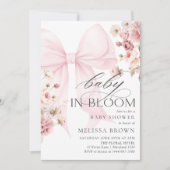 Baby in bloei roze boog Baby shower uitnodiging (Voorkant)