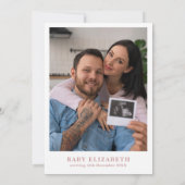 Baby in bloei roze meisje bloemenfoto Baby shower Kaart (Achterkant)