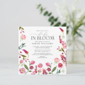 Baby in bloei roze meisje Waterverf bloemendouche Kaart (Staand voorkant)