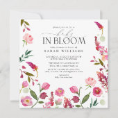 Baby in bloei roze meisje Waterverf bloemendouche Kaart (Voorkant)