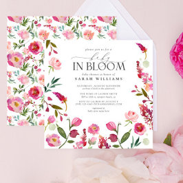 Baby in bloei roze meisje Waterverf bloemendouche Kaart