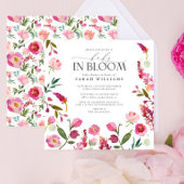 Baby in bloei roze meisje Waterverf bloemendouche Kaart