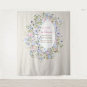 Baby in bloei roze paarse blauwe boho Wildbloemen Wandkleed (Voorkant)