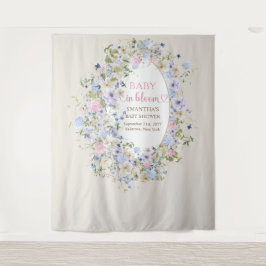 Baby in bloei roze paarse blauwe boho Wildbloemen Wandkleed