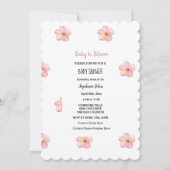 Baby in bloei roze petunia bloemig Baby shower mei Kaart (Voorkant)