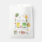 Baby in bloei roze regenlaarzen tuinieren bedankzakje (Voorkant)