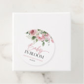 Baby in bloei roze roos bloemig Baby shower Bedankjes Labels (In situ)