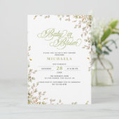 Baby in bloei rustiek Baby shower Waterverf blader Kaart (Staand voorkant)