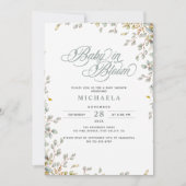 Baby in bloei rustiek Baby shower Waterverf blader Kaart (Voorkant)