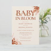 Baby in bloei rustieke bloemige Herfst Baby shower Kaart (Staand voorkant)