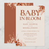 Baby in bloei rustieke bloemige Herfst Baby shower Kaart (Voorkant / Achterkant)