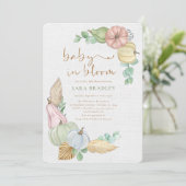 baby in bloei Rustieke herfst boho pompoen baby sh Kaart (Staand voorkant)