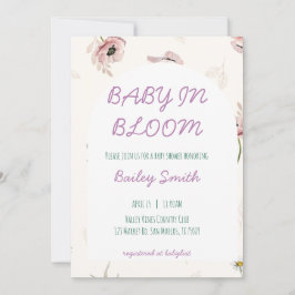 Baby in bloei shower uitnodiging
