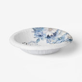 Baby in bloei stoffig blauw bloemig Baby shower Papieren Kommen (Gebogen)