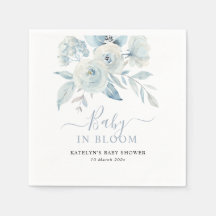 baby in bloei stoffig blauw bloemig baby shower