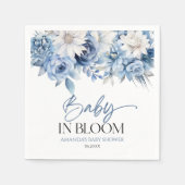 Baby in bloei stoffig blauw bloemig Baby shower Servet (Voorkant)