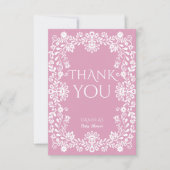 Baby in bloei stoffig roze Mexicaans baby shower Bedankkaart (Voorkant)