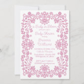 Baby in bloei stoffig roze Mexicaans baby shower Kaart (Voorkant)