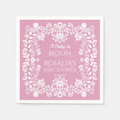 Baby in bloei stoffig roze Mexicaans baby shower Servet (Voorkant)