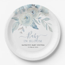 baby in bloei stoffige blauwe bloemen baby shower