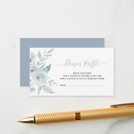 baby in bloei stoffige blauwe bloemenluier loterij informatiekaartje