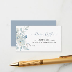 baby in bloei stoffige blauwe bloemenluier loterij informatiekaartje