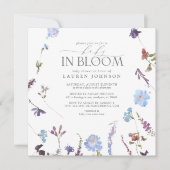 Baby in bloei stoffige blauwe Waterverf bloemendou Kaart (Voorkant)