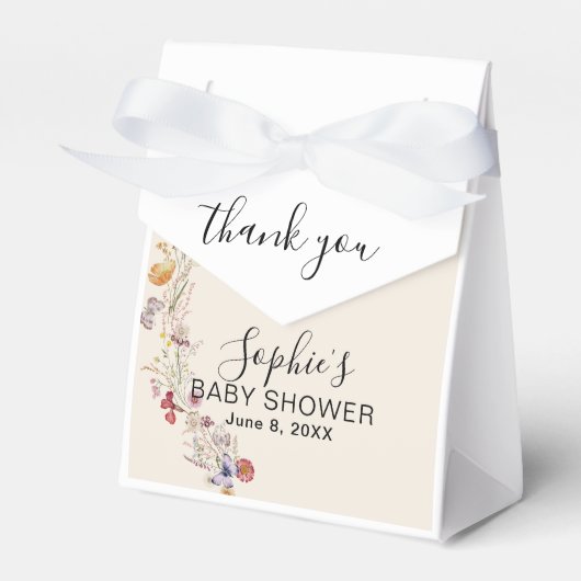 Baby in bloei tuin vlinders Baby shower Bedankdoosjes (Voorkant Zijde)