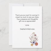 Baby in bloei tuin vlinders Baby shower Bedankkaart (Achterkant)