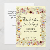 Baby in bloei tuin vlinders Baby shower Bedankkaart (Voorkant / Achterkant)