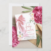 Baby in bloei uitnodiging, Baby shower uitnodiging (Voorkant)