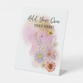 Baby in bloei Voeg je eigen tekst toe Reclamebord Met Voetstuk