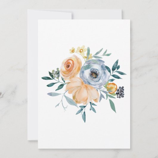 BABY IN BLOEI WATERVERF ABRIKOOS BLAUWE WILDE BLOE KAART (Achterkant)