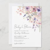 Baby in bloei Waterverf bloemen meisje Baby shower Kaart (Voorkant)