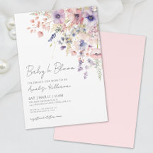 Baby in bloei Waterverf bloemen meisje Baby shower