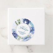 Baby in bloei waterverf bloemenblauw baby shower bedankjes labels (In situ)