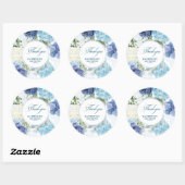 Baby in bloei waterverf bloemenblauw baby shower ronde sticker (Vel)