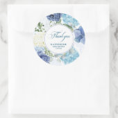 Baby in bloei waterverf bloemenblauw baby shower ronde sticker (Tas)