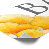 Baby in bloei waterverf geel foto baby shower poster (Hoek)