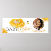 Baby in bloei waterverf geel foto baby shower poster (Voorkant)