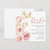 Baby in bloei Waterverf roze bloemig Baby shower Kaart (Voorkant / Achterkant)