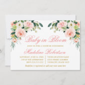 Baby in bloei Waterverf roze wit bloemendouche Kaart (Voorkant)